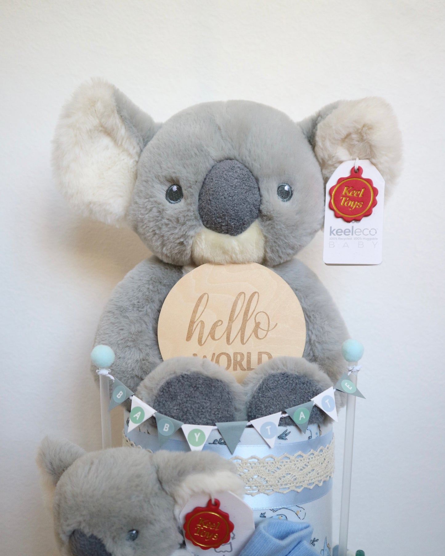 Keel Toys 樹熊雙層尿片蛋糕 (藍色) Keel Toys Koala Two-Tier Diaper Cake (Blue)