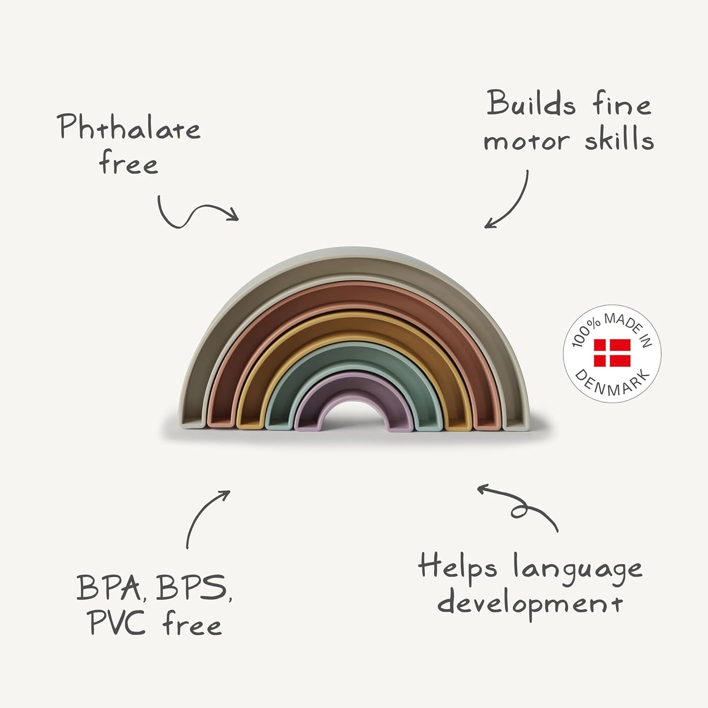 Mushie - 彩虹疊疊樂 Rainbow Stacker Toy (Tropical)