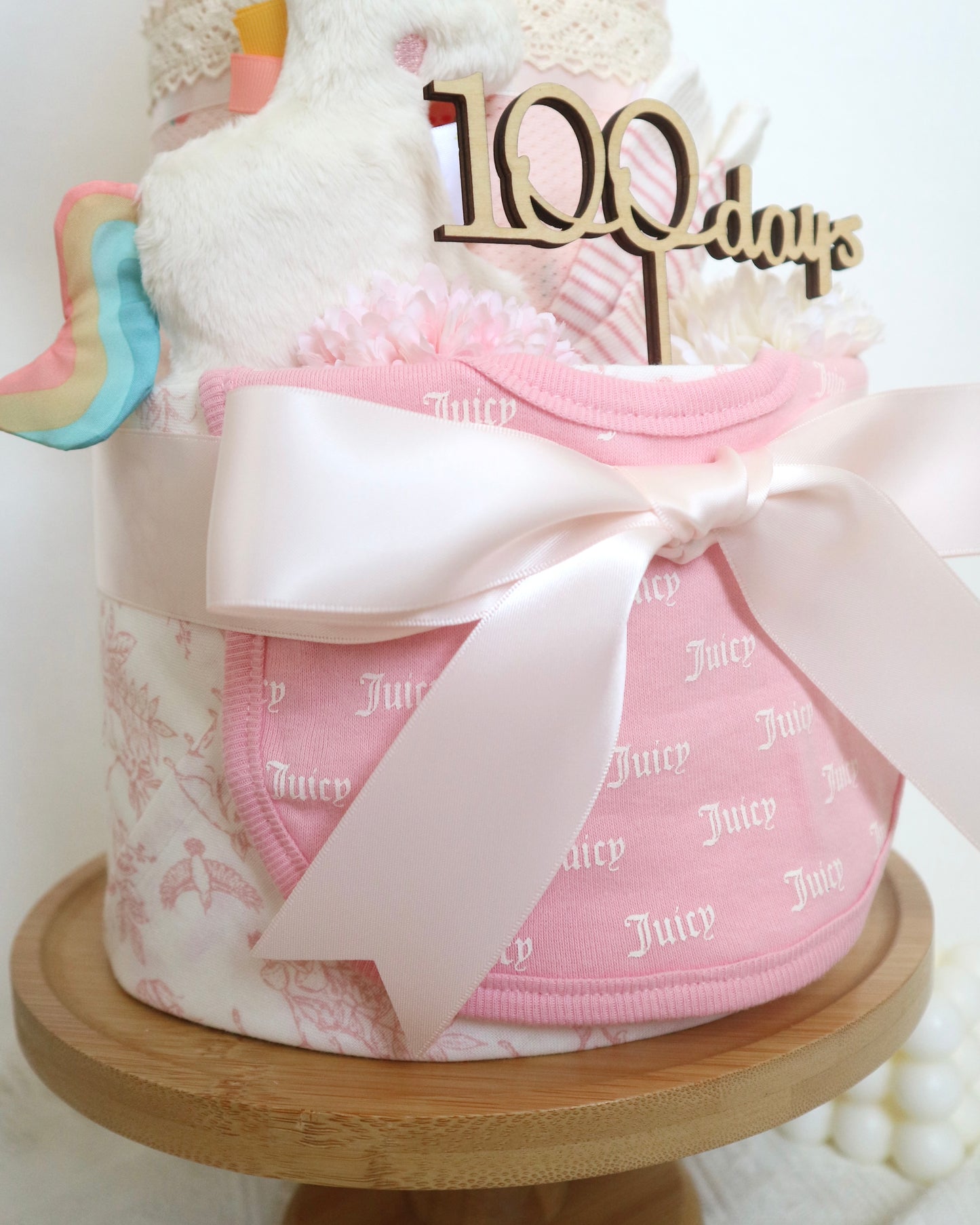 Jellycat粉紅兔仔雙層尿片蛋糕 Jellycat Bashful Pink Bunny Two-Tier Diaper Cake