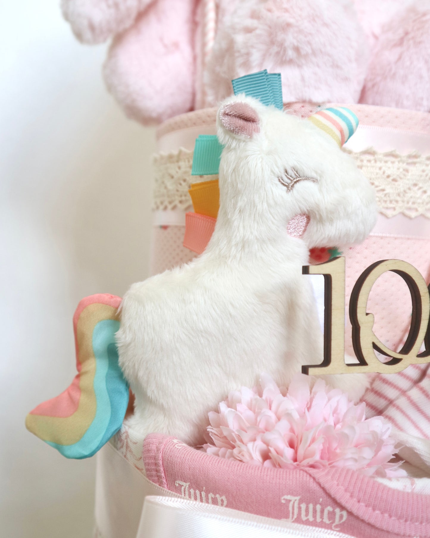 Jellycat粉紅兔仔雙層尿片蛋糕 Jellycat Bashful Pink Bunny Two-Tier Diaper Cake