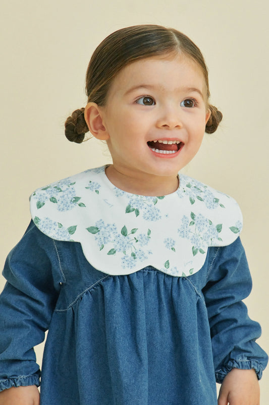 嬰兒穿戴 Konny 藍色花朵口水肩