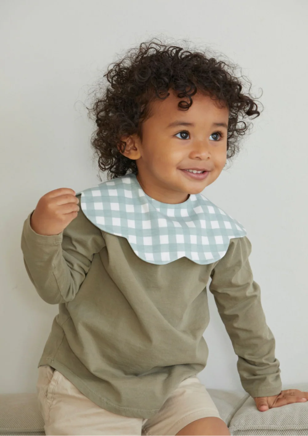 Konny 可旋轉經典款口水肩 (Sage Gingham)