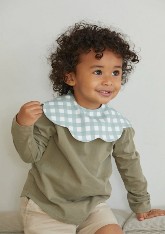 Konny 可旋轉經典款口水肩 (Sage Gingham)