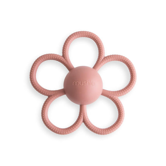 Mushie - 雛菊搖鈴牙膠 Daisy Rattle Teether (Dusty Rose)
