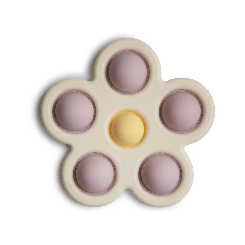 Mushie - 花花指壓玩具 Flower Press Toy (Soft Lilac/Daffodil/Ivory)