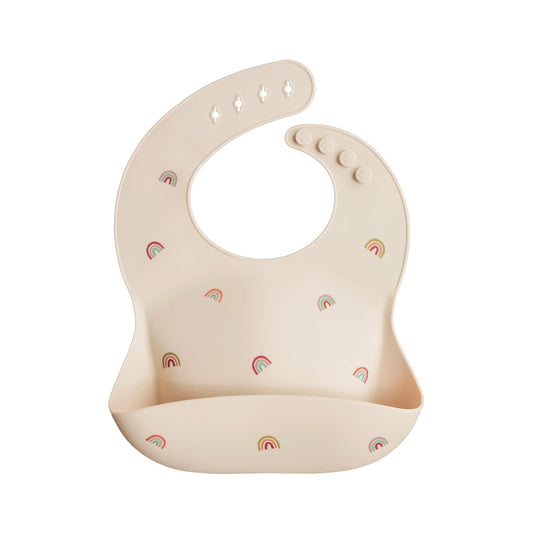 Mushie - 矽膠圍兜 Silicone Baby Bib (Rainbows)