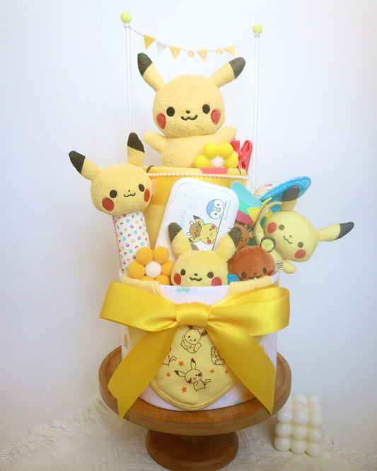 Monpoke比卡超雙層尿片蛋糕 Monpoke Pikachu Two-Tier Diaper Cake